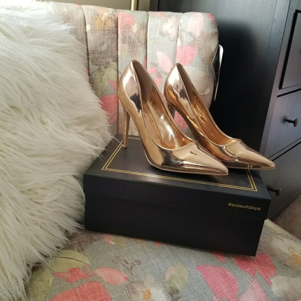 Rose gold pumps. Size 10